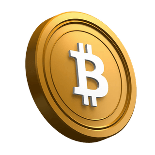 Monedă Bitcoin BTC poziționată în unghi, folosită ca element vizual în secțiunea hero